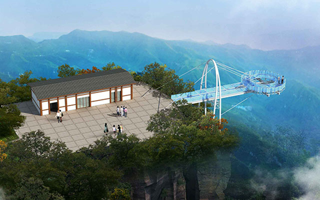 Successful case of glass sightseeing jumping platform