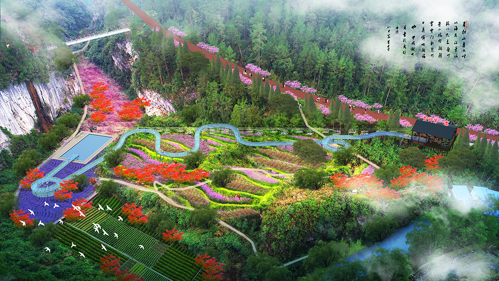 The glass drifting in Feilongling Scenic Area, Linfen City, Shanxi Province, constructed by Huihong Tourism Development Company, is finally about to open