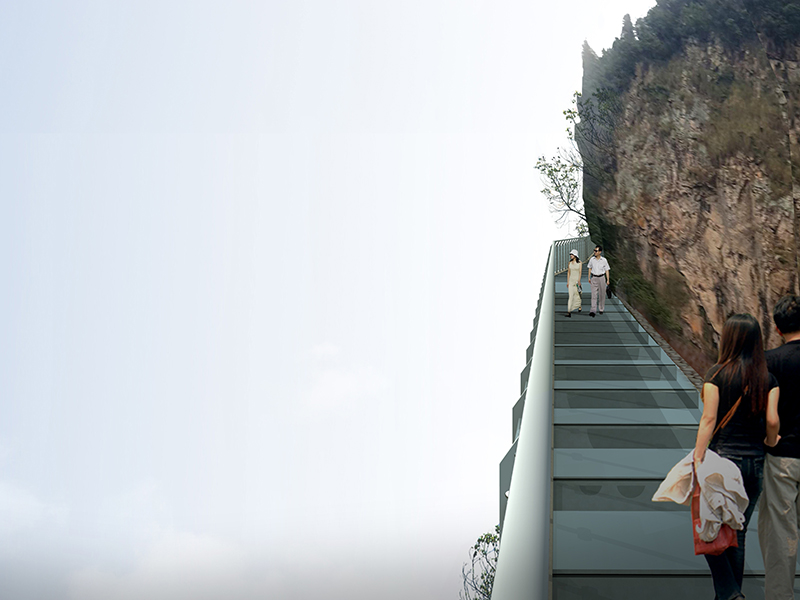 Construction case of glass walkway project in Shanghai